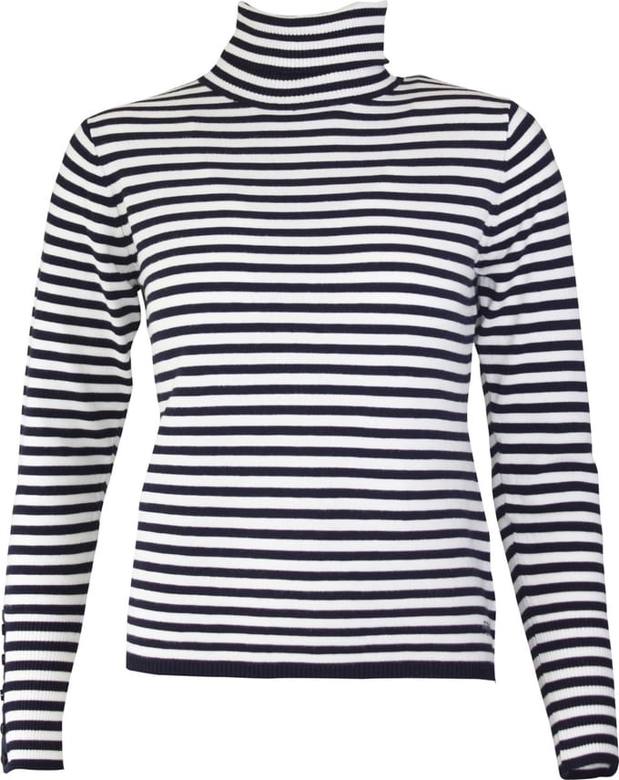 MOOI! Company - Dames coltrui Francis - Aansluitend Model - Kleur Navy / Off white - XS