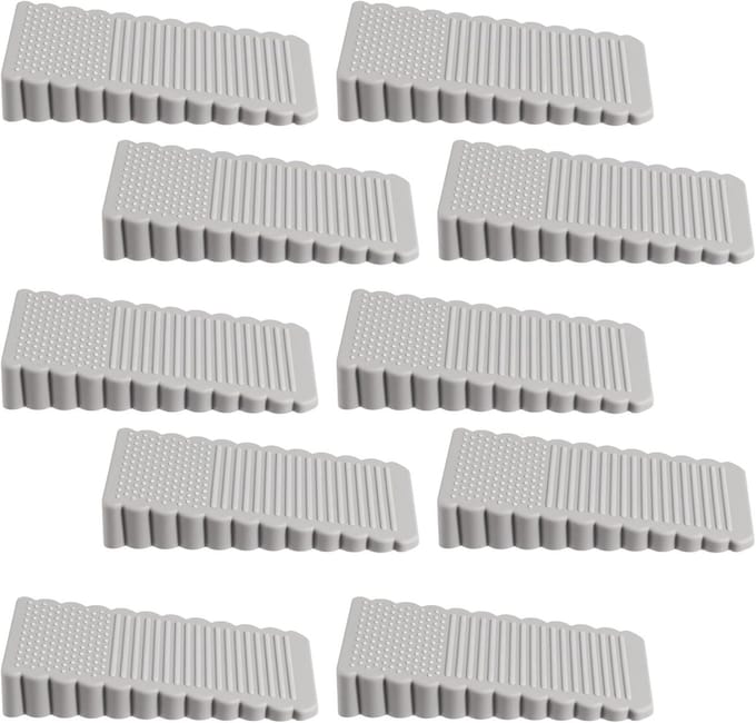 Stoppers voor onderkant van de deur, rubberen deurstopper wig stapelbare deuren stop wig voor thuis, school, commercieel (grijs)