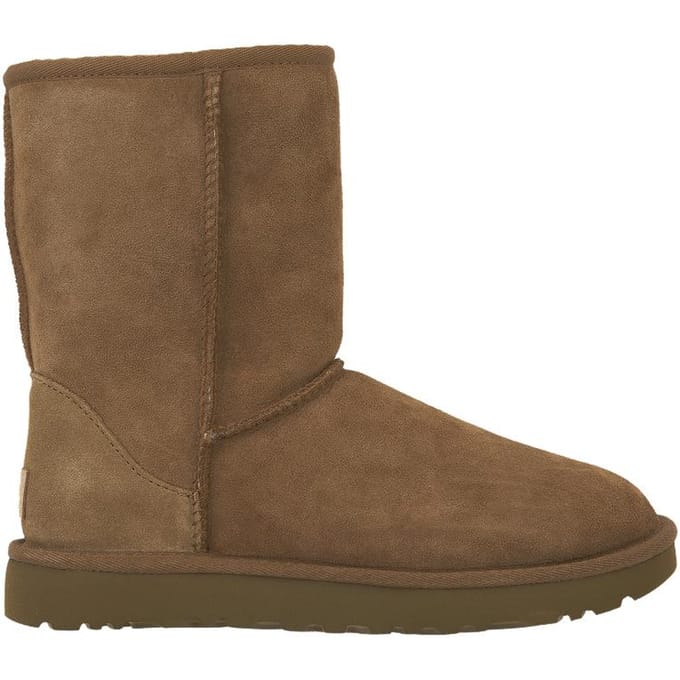 UGG® Classic Short II for Women in Brown, Size 8, Shearling/Polyester/Leather