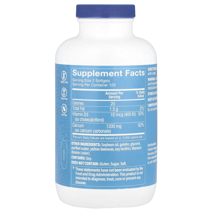 The Vitamin Shoppe, Calcium avec vitamine D3 1200, 240 gélules