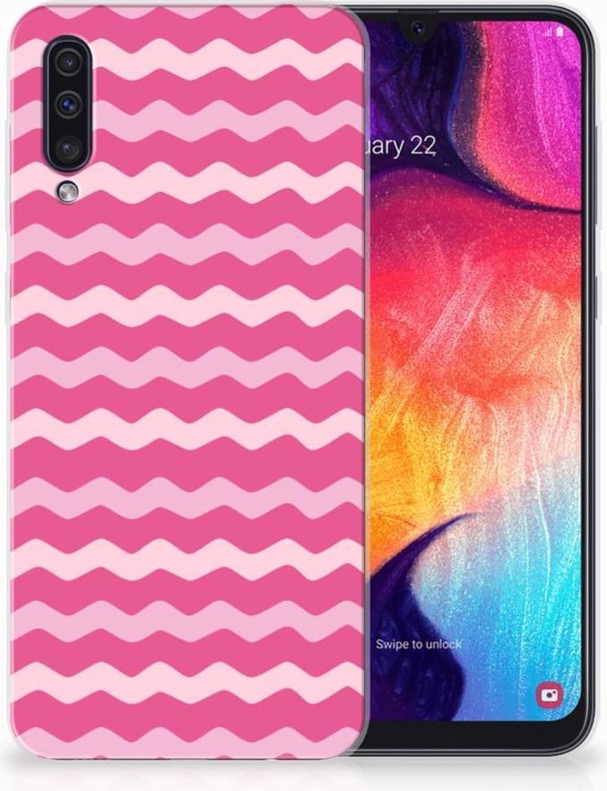 Samsung Galaxy A50 TPU bumper Waves Pink