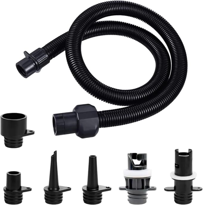 Opblaasbare Pompadapterset - Zwart - 1 m - Kunststof - Voor Paddleboards en Opblaasbare Boten