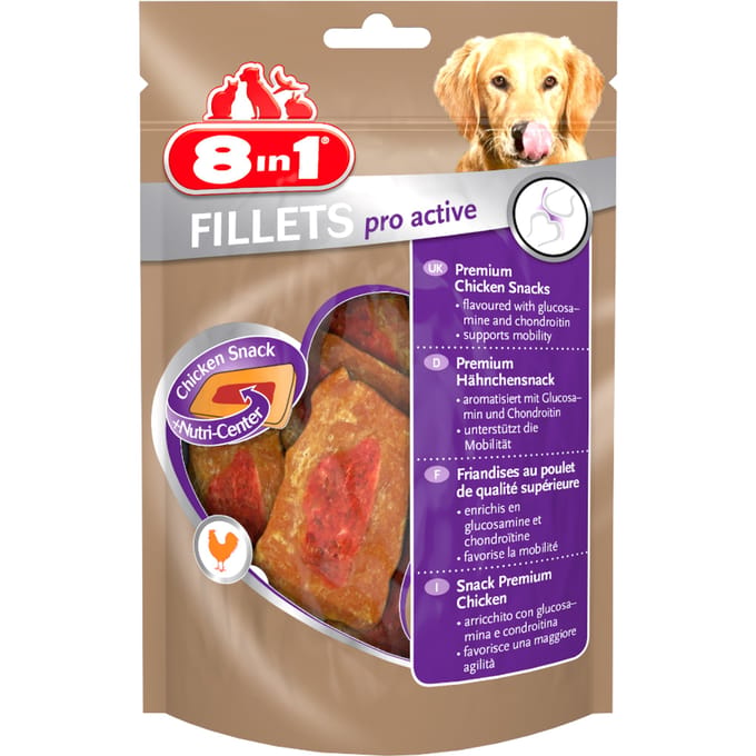 8in1 Fillets Pro Active - Kip - Hondensnacks - 80 g