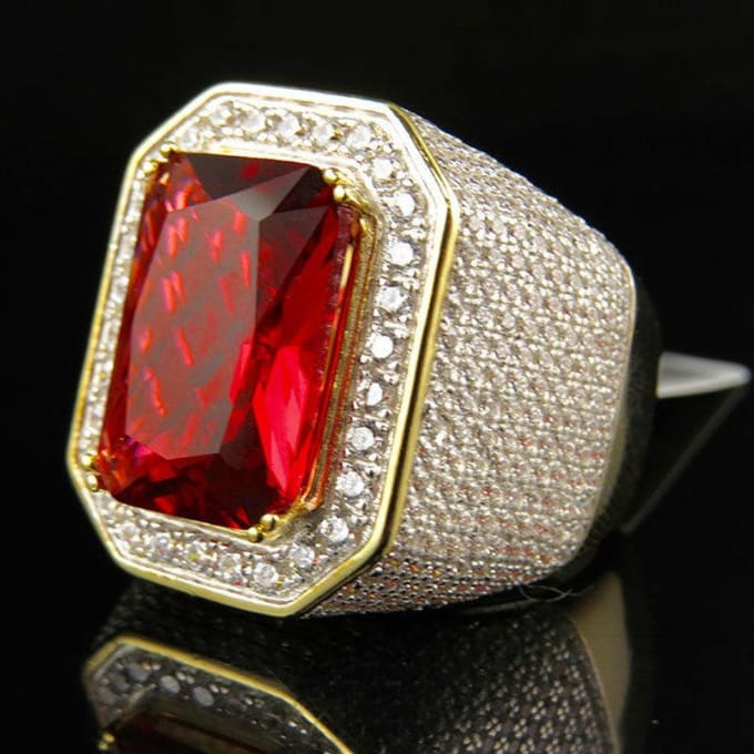Sieraden Mode Europa en De Verenigde Staten Set Diamant Herenring No. 11 brown