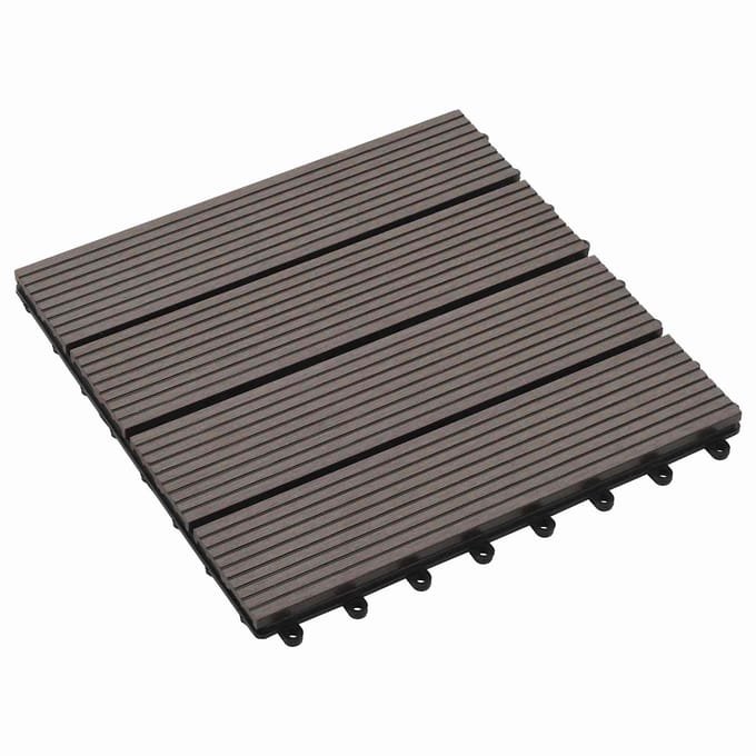vidaXL - Terras - Tegel - 11 - st - Donkerbruin - 30 - x - 30 - cm - WPC