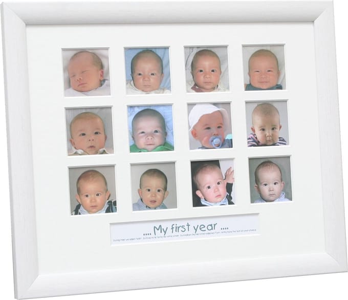 Deknudt Frames multifotolijst S54ST9 - wit - 12x 5x5 cm met tekstvak