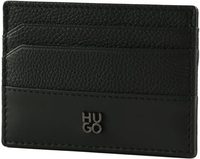 HUGO Leren kaarthouder Quantic Cardcase Navy donkerblauw