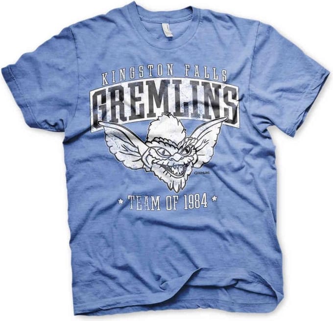 Gremlins Heren Tshirt -S- Team Kingston Falls Gremlins Of 1984 Blauw