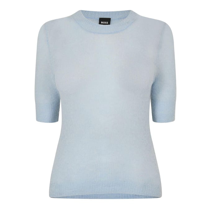 Boss Dames/Dames Mohair Slim T-shirt met korte mouwen (Pastelblauw)