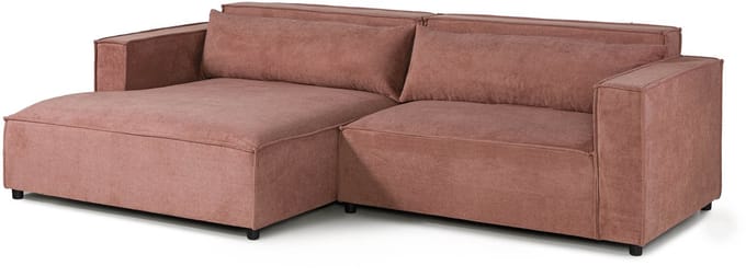 MASSIVMOEBEL24.DE hoekbank roze 95% polyester / 5% polyamide 266x150x80 cm SOFAS deels gemonteerd