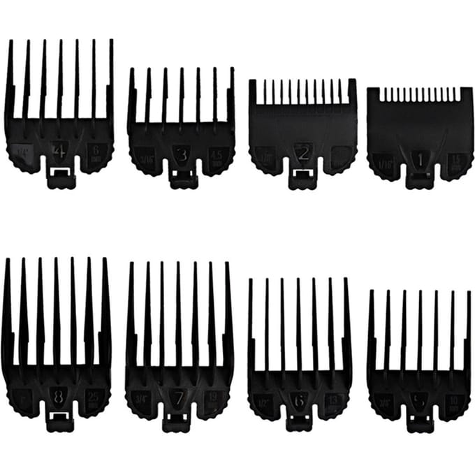 8 maten Professionele snijgeleider Kamset Limiet Kamset Vervanging voor Wahl Elektrische Haartrimmer zwart