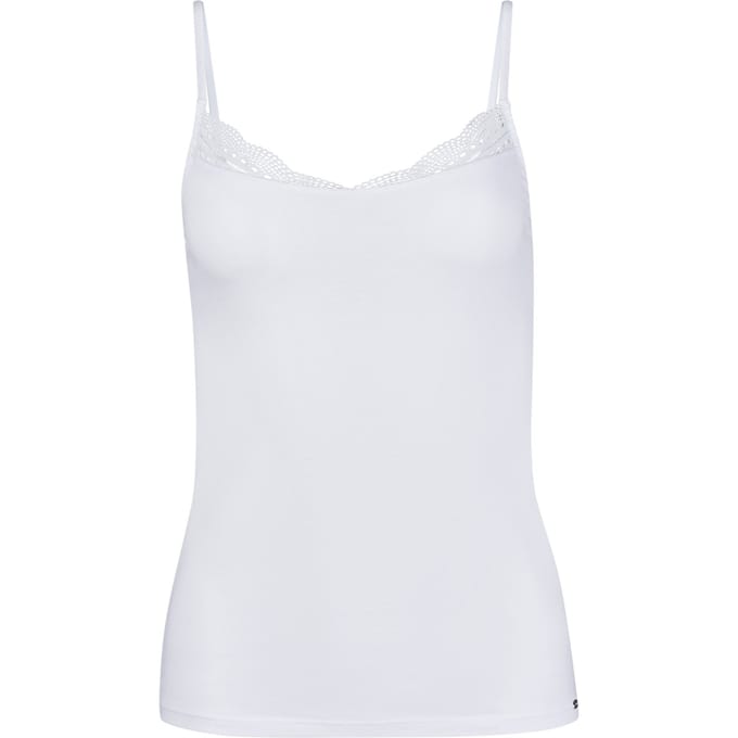 Slim fit top met bandjes en kant