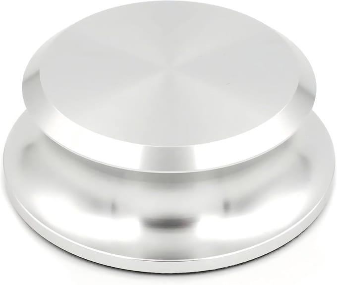Platengewicht Stabilisator - Draaitafel Accessoire - Vinyl Luisteren - Aluminium Constructie - 69mm Diameter - Zilver