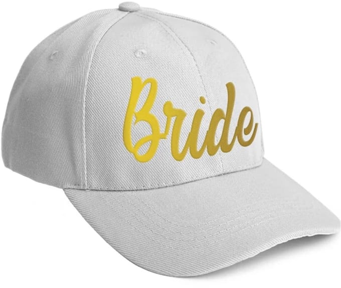 Pet - baseball cap - vrijgezellenfeest - wit - goud Bride - 60cm