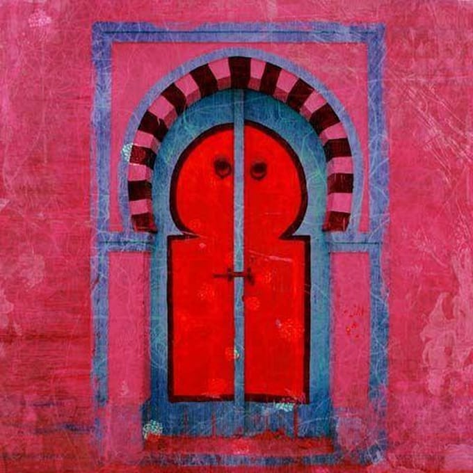 Safaary - Marokkaanse Schilderij Poort Roze
