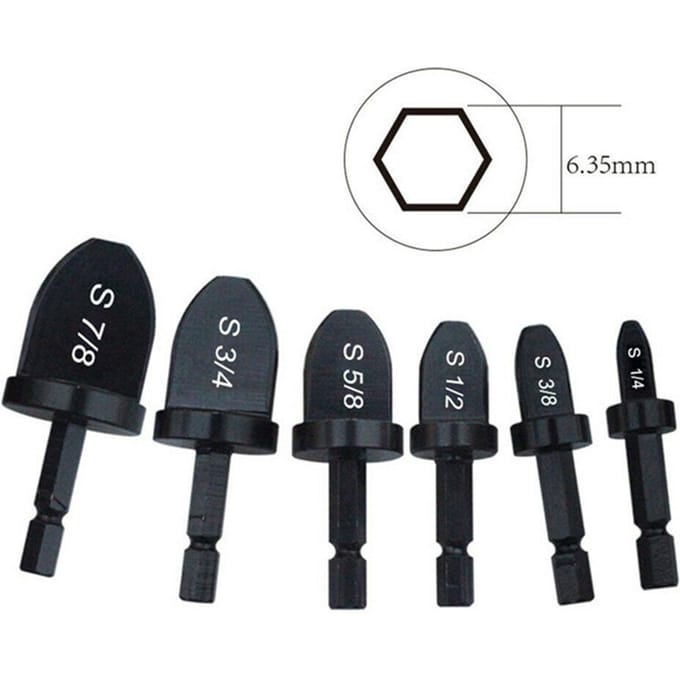 Lot de 6 extenseurs de tubes en cuivre pour climatiseur, outil d'évasement de forets