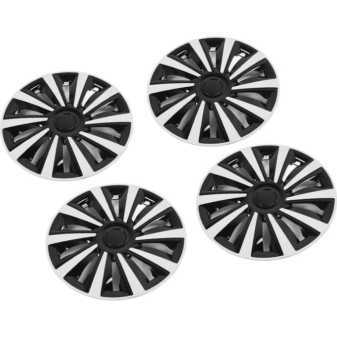 4 pièces Cache-moyeu de roue 15 pouces Protection complète Look cool Encliquetable Ajustement universel Remplacement pour Seat black