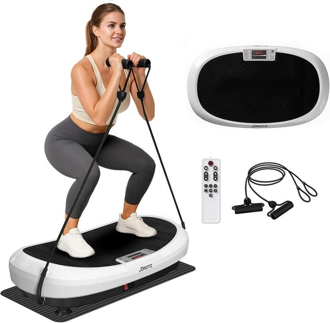 Vibratieplaat - Trilplatform - Full body training - 3 Motoren - 71x41 cm - Zwart