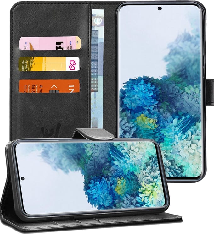 Hoesje geschikt voor Samsung Galaxy S20 Plus - Book Case Kunstleer Pasjeshouder Zwart