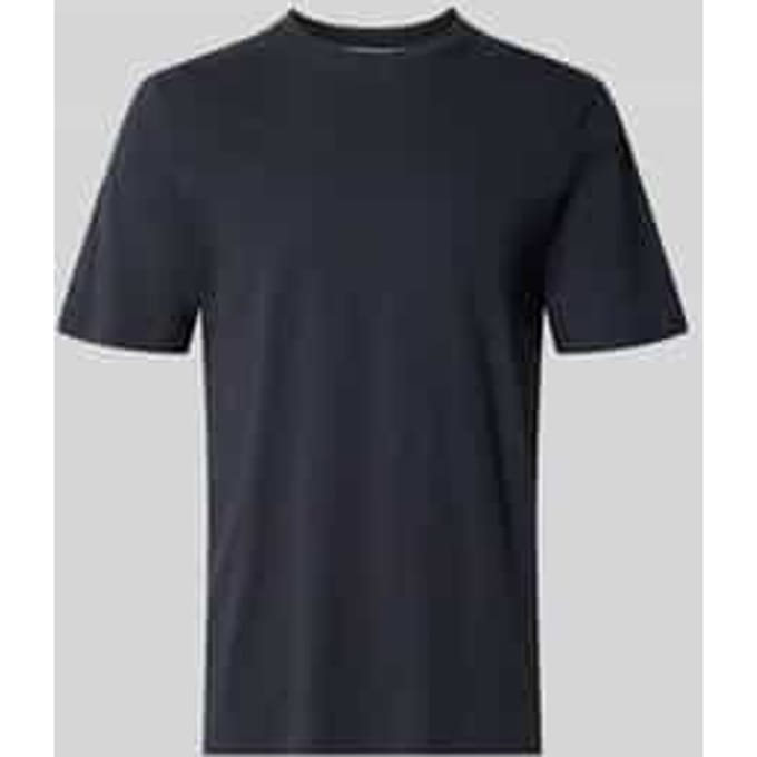 T-shirt met geribde ronde hals model 'Olaf'