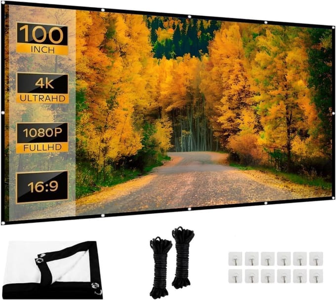 Projectiescherm 100 Inch Vouwbaar voor Thuisbioscoop en Presentaties