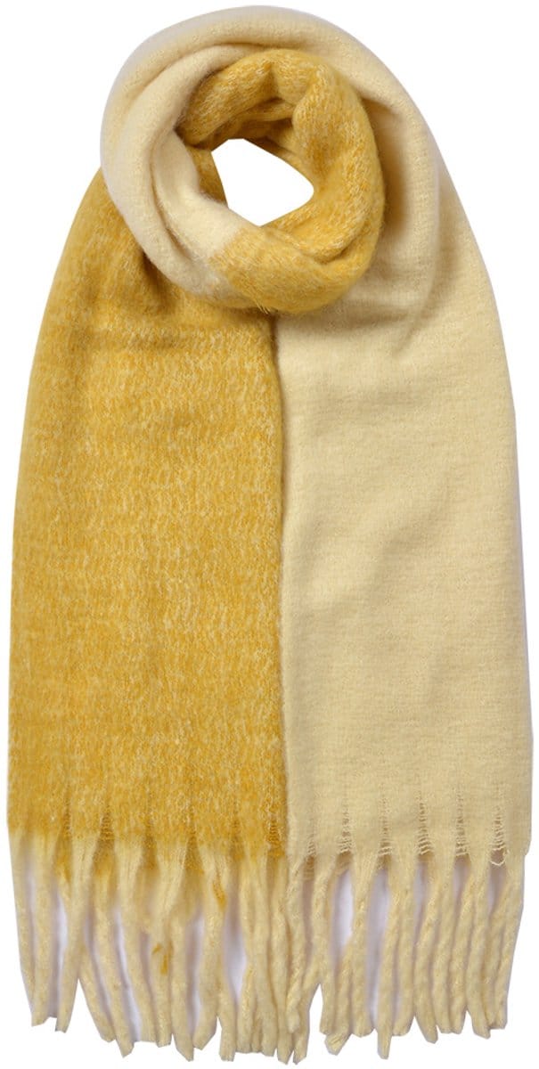 Clayre & Eef Wintersjaal Dames 40x240 cm Geel Synthetisch