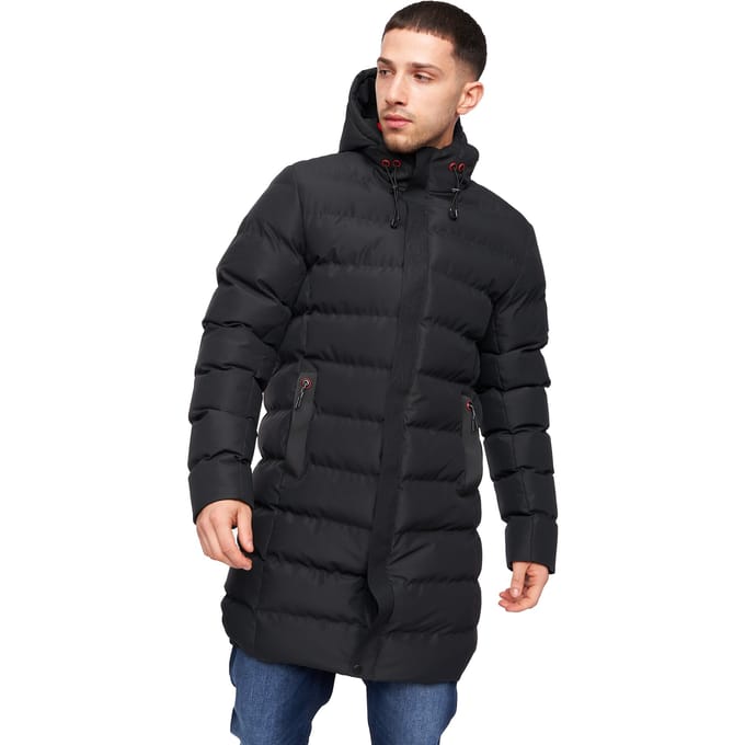Crosshatch Heren Longkamp Jas (Zwart)