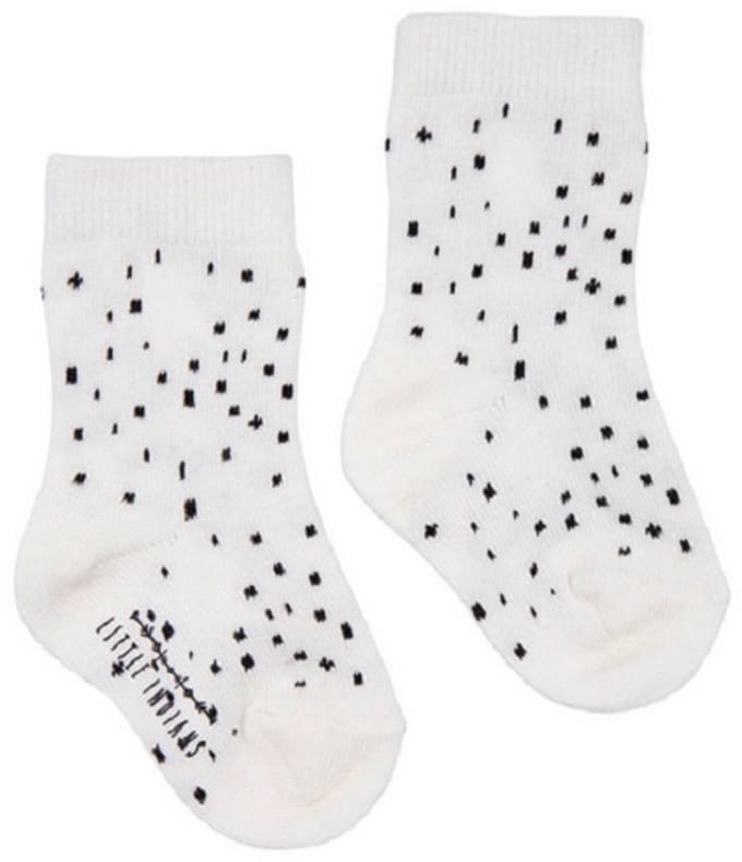 Little Indians Babysokken Dots Junior Polykatoen Wit Maat 16