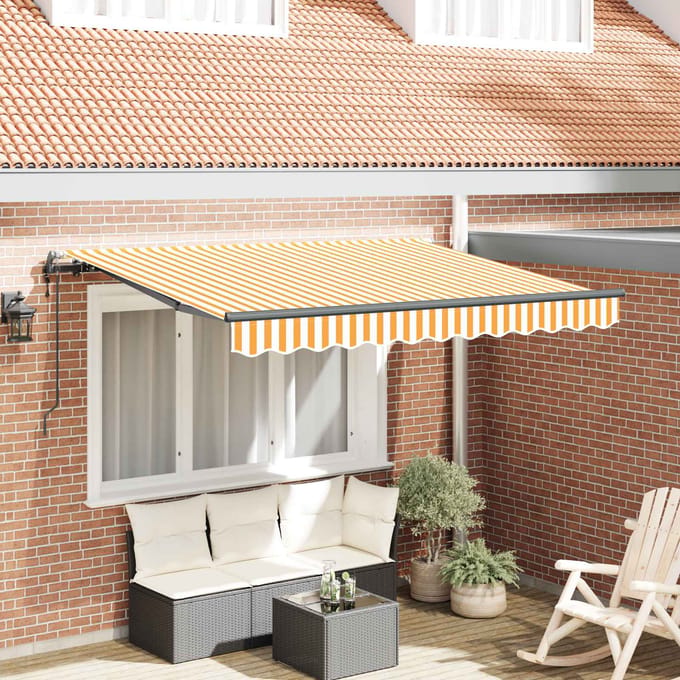vidaXL - Uitschuifbare - luifel - Geel - 300 - x - 200 - cm - Stof