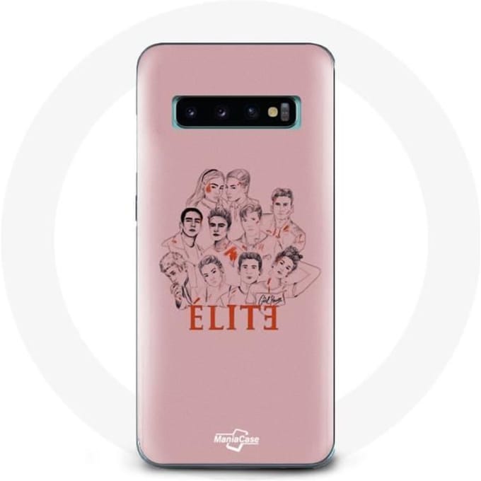 Coque - Samsung - Galaxy S10 Elite - Rigide - Rose - Affiche personnages Fanart Logo