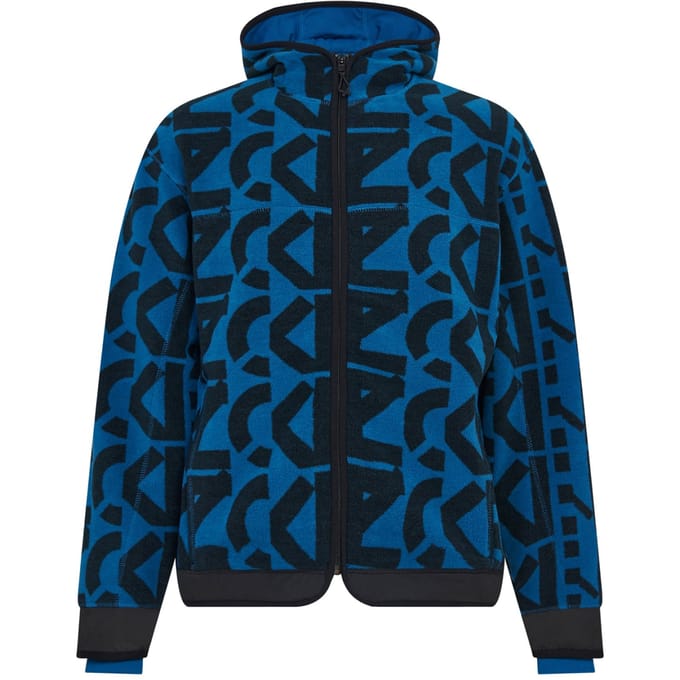 Hoodie met ritssluiting en monogram over de hele stof