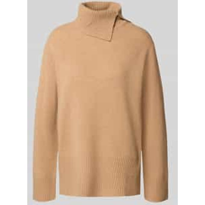 Gebreide pullover van lanawol met col en zijsplitten