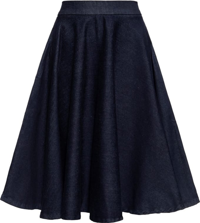Queen Kerosin dames Basic Swing-rok donkerblauw