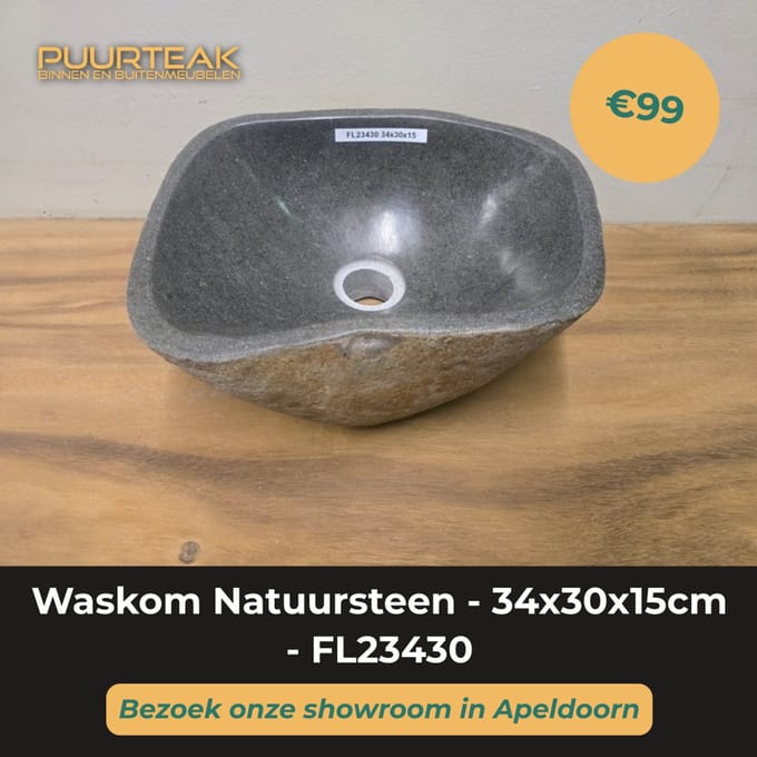 Waskom Natuursteen - 34x30x15cm - FL23430