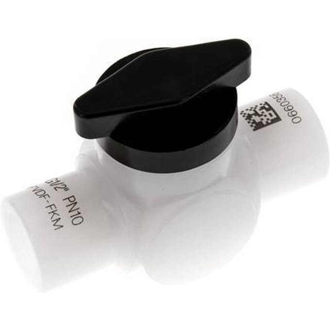 PVDF 2-Weg Kogelkraan G 1/2'' FKM Vacuüm