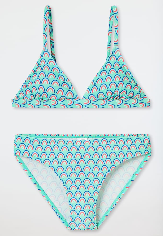Driehoekige bikini met regenboog UV-bescherming 40+ aquablauw - Aqua 152