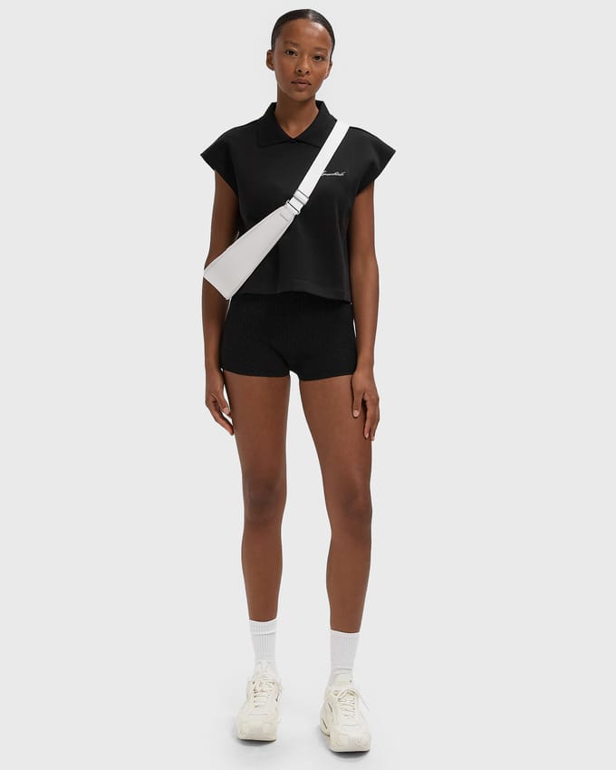 WMNS CROPPED PIQUE POLO