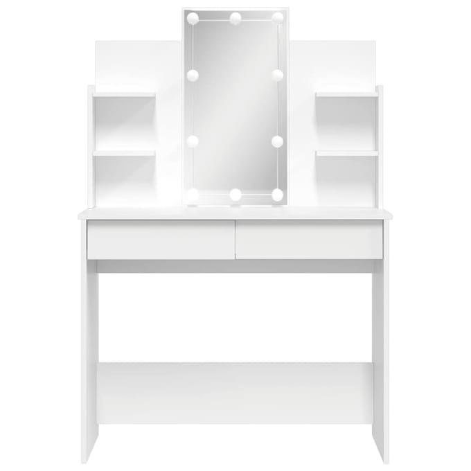 vidaXL - Kaptafel - met - LED-verlichting - 96x40x142 - cm - wit