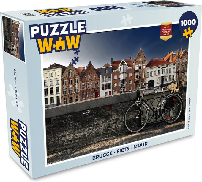 Puzzel Brugge - Fiets - Muur - Legpuzzel - Puzzel 1000 stukjes volwassenen