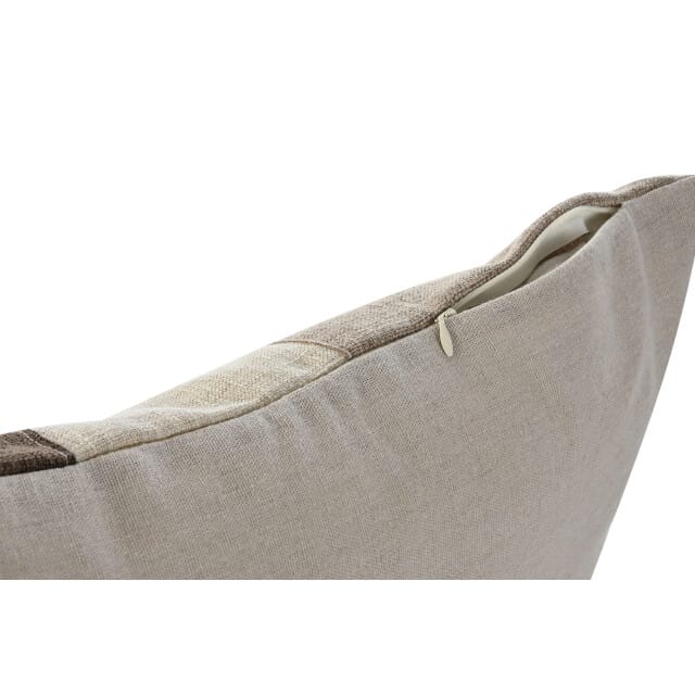 Sierkussen LOREA Katoen 45 x 45 cm – Bruin & Beige – Decoratief Patchwork – Inclusief Vulling