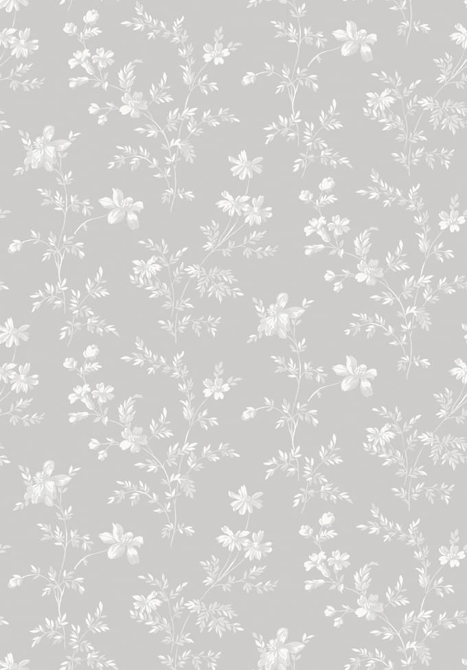 Boråstapeter Vliesbehang 3274 - Timeless Traditions - Bloemen Grijs - 53cm x 10.05m
