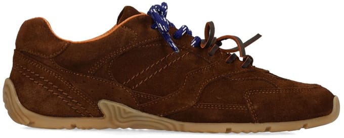 Sacha - Dames - Donkerbruine suède sneakers met dubbele veters - Maat 40