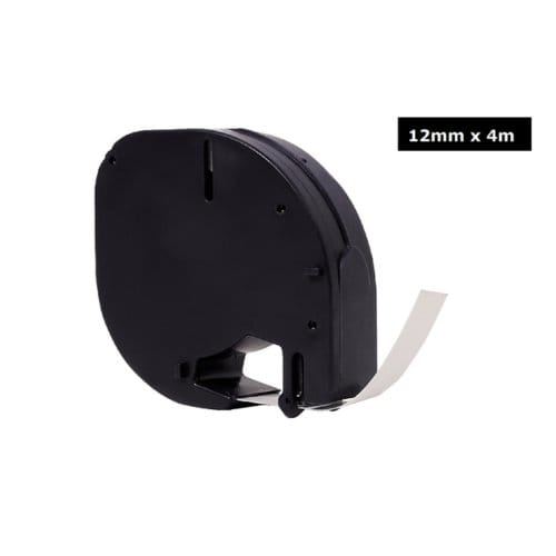 Labeltape Quantore 91200 12 0mm x 4 m papier zwart op wit
