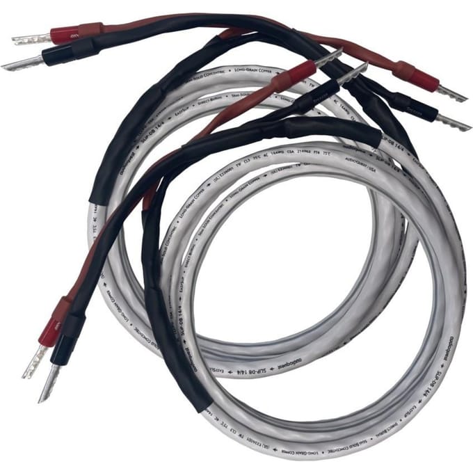 Hi-Fi luidsprekerkabelset AudioQuest SLiP-DB 16/4 – uitstekende geluidskwaliteit en precisie van de uitvoering LENGTE: 2 x 2,0 m, Acoustische Kwaliteit wit