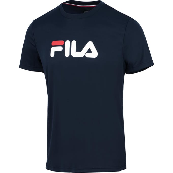 Fila Logo T-shirt Heren-Donkerblauw,Wit