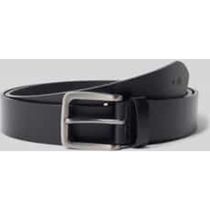 Tom Tailor - TTSCOTT leren riem met vierkante gesp - Maat 85 - black uni