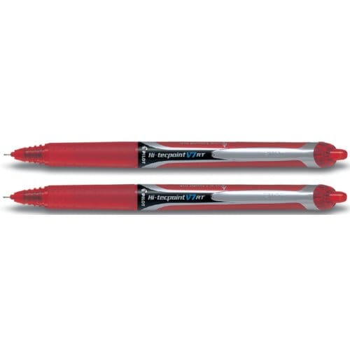 Pilot Roller Hi-Tecpoint V5 en V7 Retractable V7 schrijfbreedte 035 mm rood