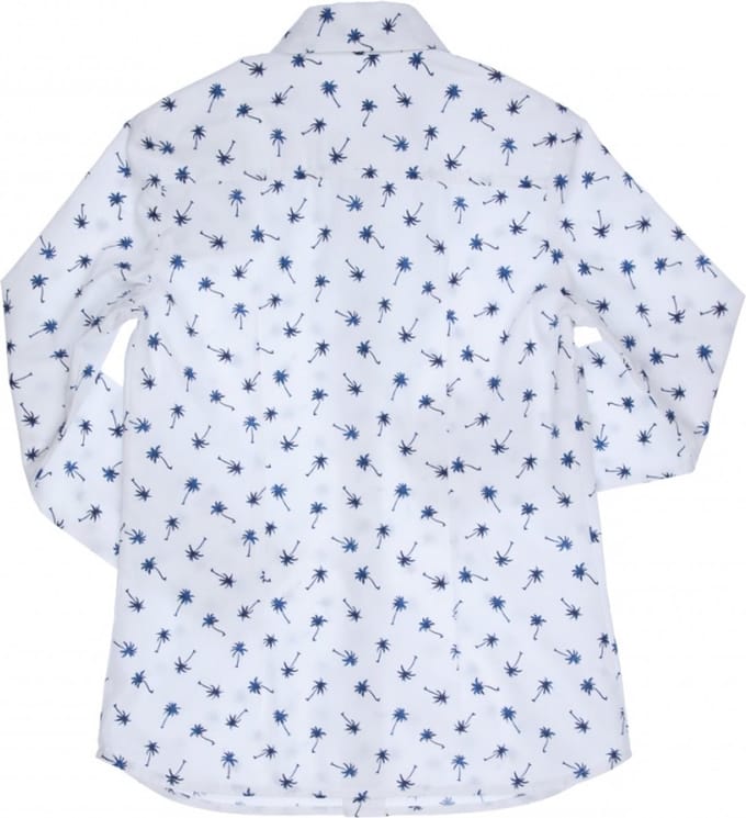 GYMP - Wit hemd - Maat 122 - Jongens - White/Blue -