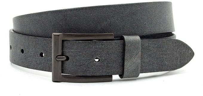 Leren kinderriem grijs - 3 cm breed - Leer - Jeans riem - Stoer - Maat 80