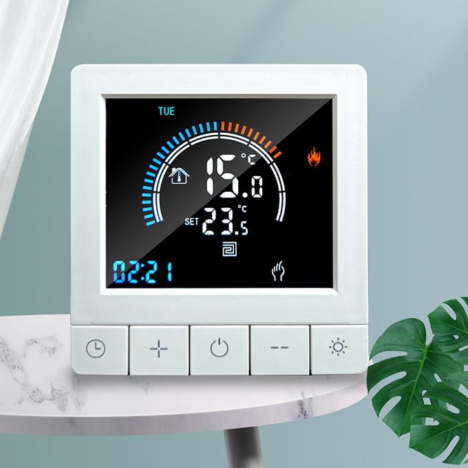 Programmeerbare Digitale Thermostaat met Kinderslot WiFi LCD Scherm NTC Sensor Elektrische Verwarming Warm E-1 black